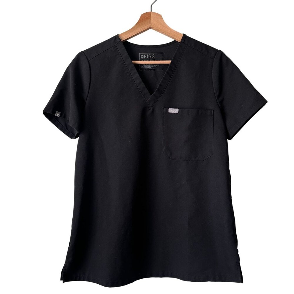 FIGS Technical Collection Short Sleeve Top Scrub Uniform Small Black